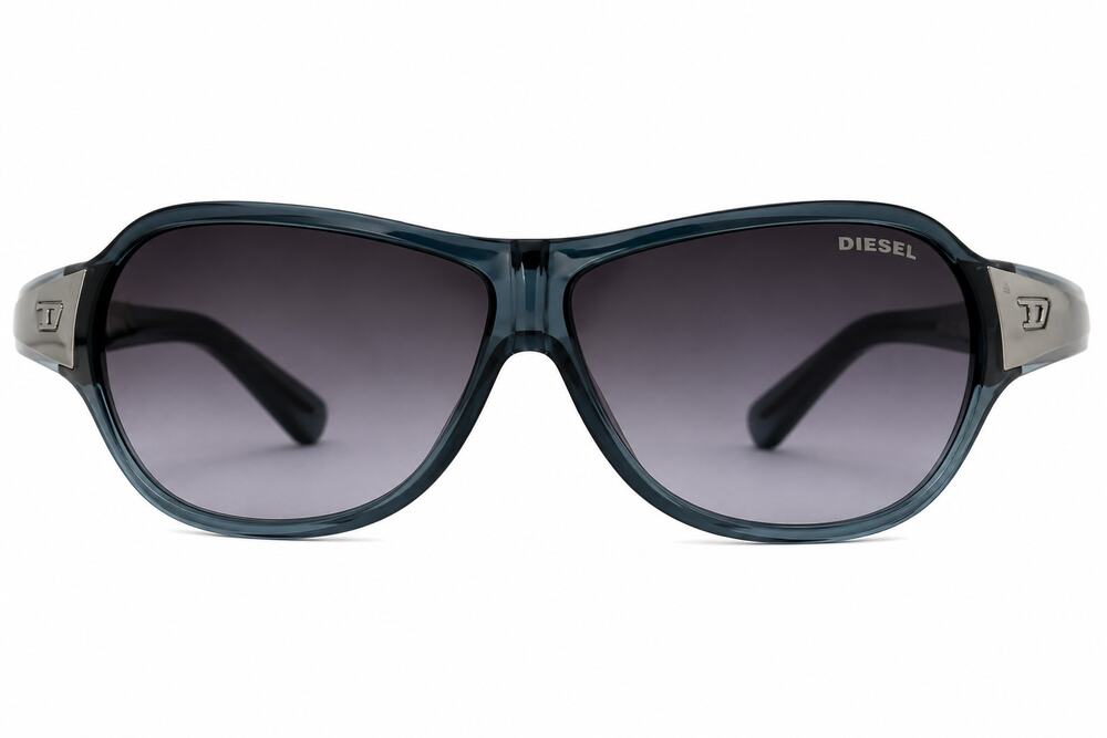 Vintage Diesel SIMAMA Z9IJ Sunglasses Blue Gray Shield Wrap Made In Italy Y2K